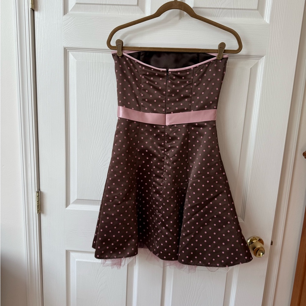 Jessica McClintock for Gunne Sax Mini Dress with Polka Dots 7/8 - Picture 3 of 6
